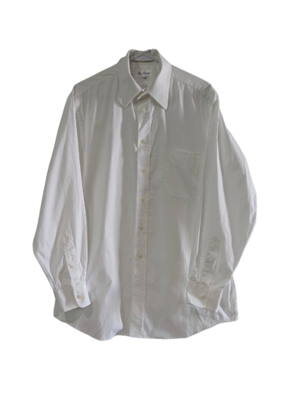Paul Fredrick Men's 80's Two Ply Pinpoint Oxford Dress Shirt, White, 15-1/2-34